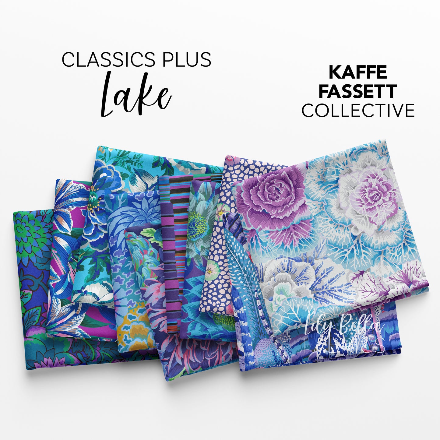 Classics Plus: Lake Fat Quarter Bundle (20 pcs) by Kaffe Fassett Collective for FreeSpirit