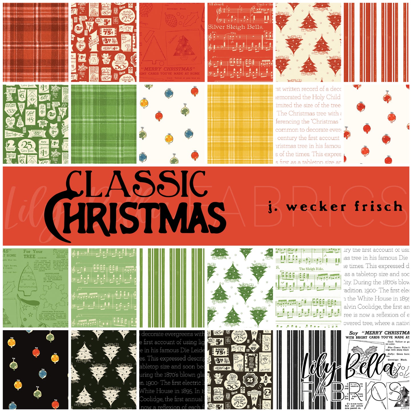 Classic Christmas 10 Inch Stacker (42 pcs) by J. Wecker Frisch for Riley Blake Designs