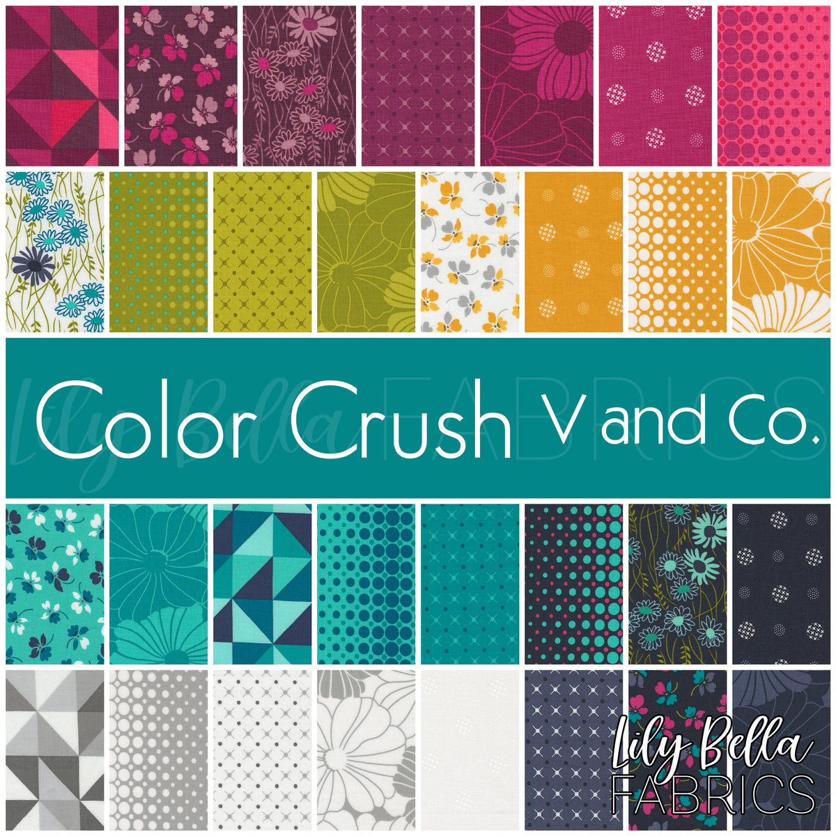 Moda Color Crush Color Crush Fat Quarter Bundle | V and Co. | Moda | Lily Bella Fabrics