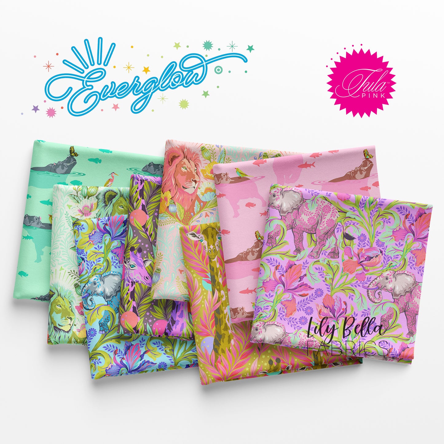 Everglow Fat Quarter Bundle (8 pcs) by Tula Pink for FreeSpirit