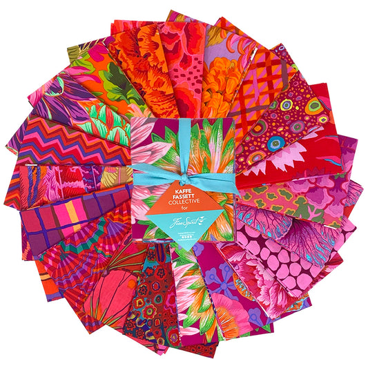 Classics Plus: Ruby Fat Quarter Bundle (20 pcs) by Kaffe Fassett Collective for FreeSpirit