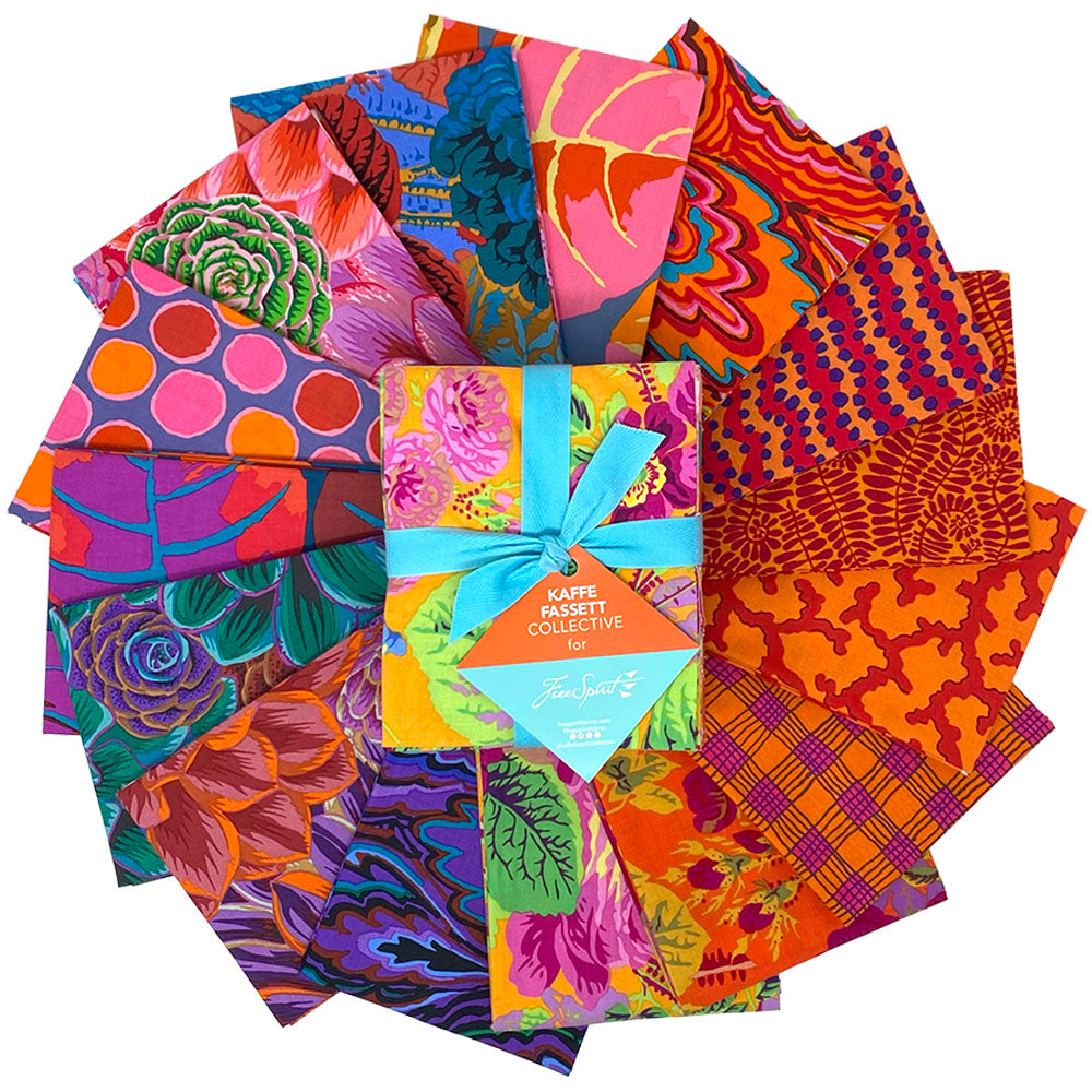 Warm - February 2025 Fat Quarter Bundle (15 pcs) by Kaffe Fassett Collective for FreeSpirit