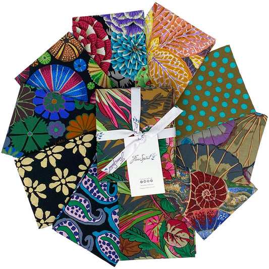 Dark - August 2024 Fat Quarter Bundle (10 pcs) by Kaffe Fassett Collective for FreeSpirit