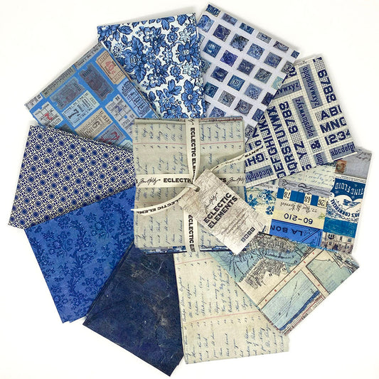 Eclectic Elements Palette: Indigo Fat Quarter Bundle (10 pcs) by Tim Holtz for FreeSpirit (Copy)