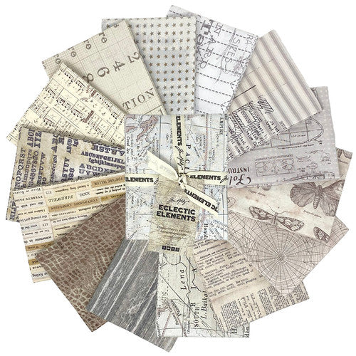 Foundations Low Volume Fat Quarter Bundle (14 pieces) by Tim Holtz Eclectic Elements for FreeSpirit (FB4FQTH.LOWVOL)