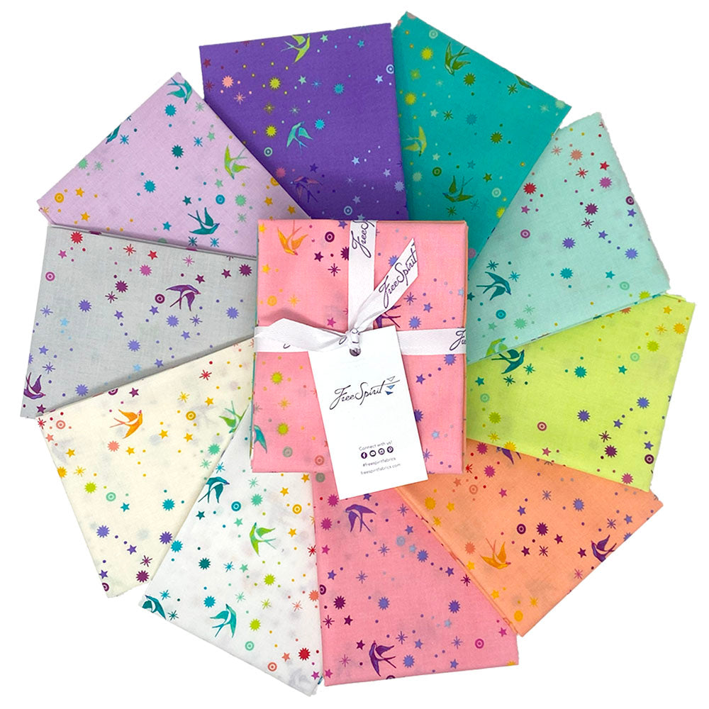 True Colors - Fairy Dust Fat Quarter Bundle (10 pcs) by Tula Pink for FreeSpirit