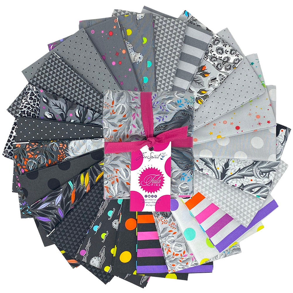 Graywork + True Colors Fat Quarter Bundle (24 pieces) by Tula Pink for FreeSpirit (FB4FQTP.GRAYWORK)