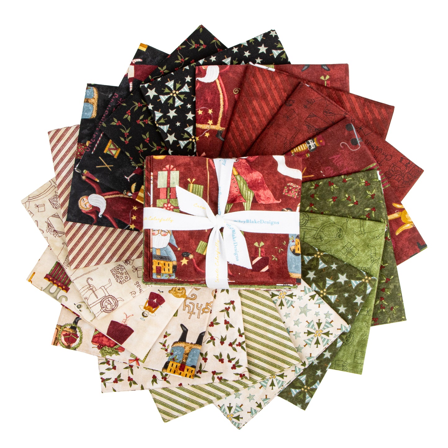 Naughty or Nice Fat Quarter Bundle (18 pcs) by Teresa Kogut for Riley Blake Designs