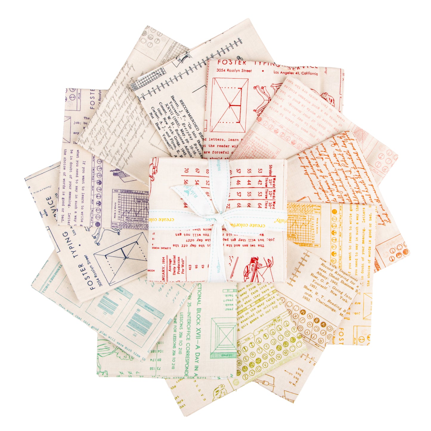 TYPE/ography Backgrounds Fat Quarter Bundle (12 pieces) by Lori Holt for Riley Blake Designs (FQ-16850B-12)