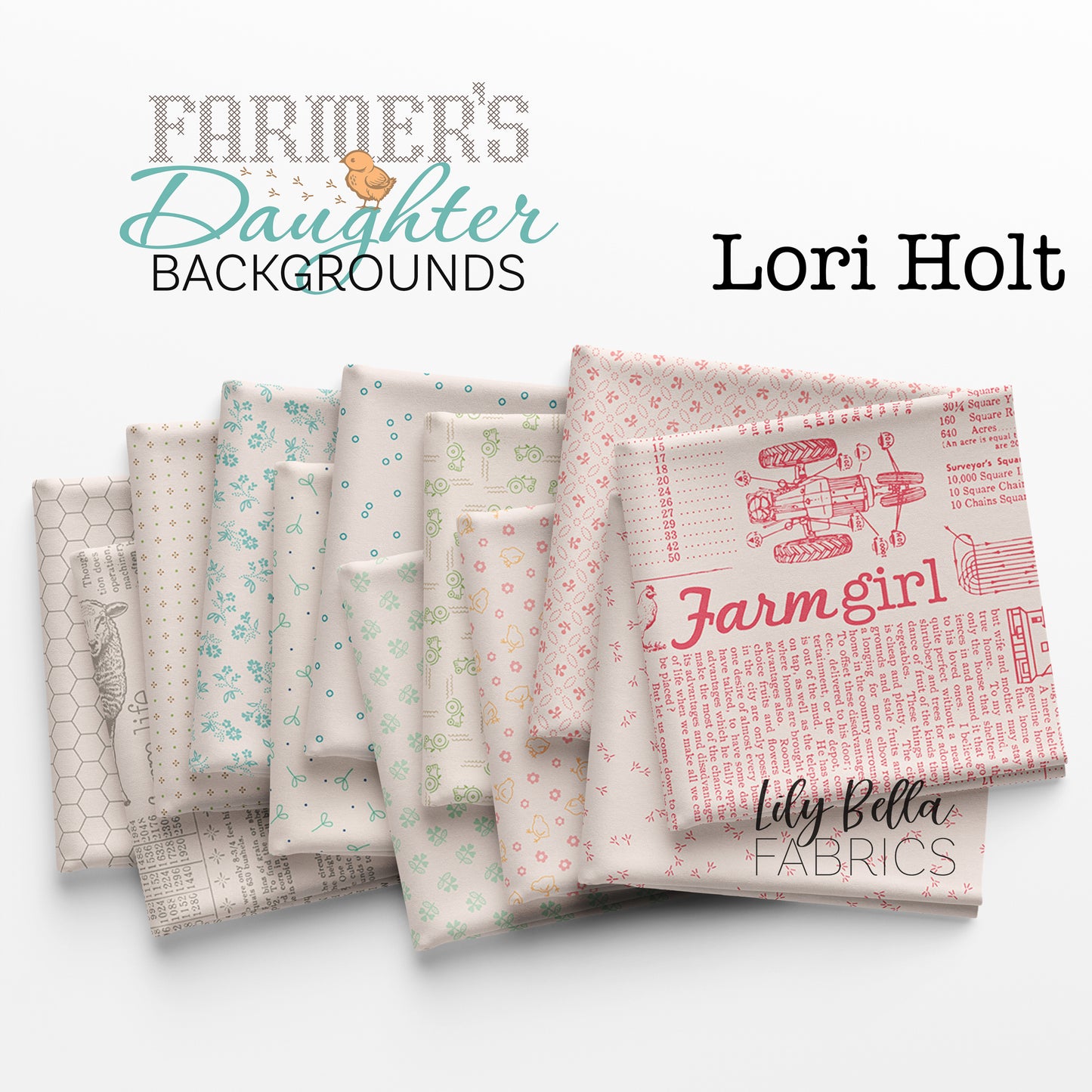 Farmer's Daughter Backgrounds 10 Inch Stacker (42 pcs) by Lori Holt for Riley Blake Designs