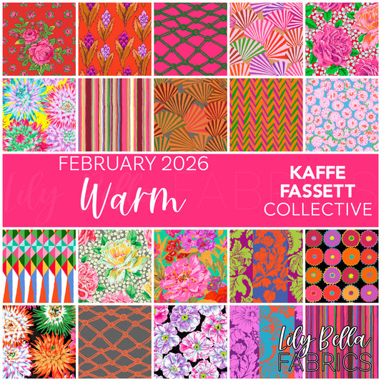Warm - February 2026 10 Inch Charm Pack (42 pcs) by Kaffe Fassett Collective for FreeSpirit