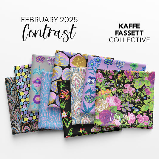 Contrast - February 2025 Fat Quarter Bundle (9 pcs) by Kaffe Fassett Collective for FreeSpirit