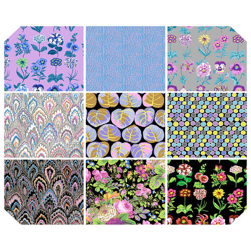 Contrast - February 2025 Fat Quarter Bundle (9 pcs) by Kaffe Fassett Collective for FreeSpirit