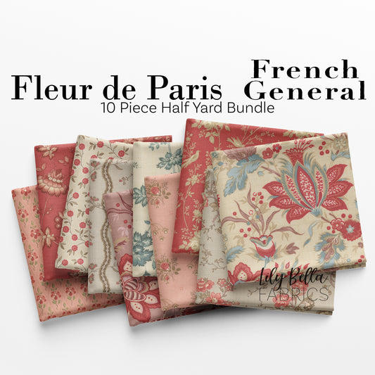 Fleur de Paris Half Yard Bundle (10 pcs) by French General for Moda