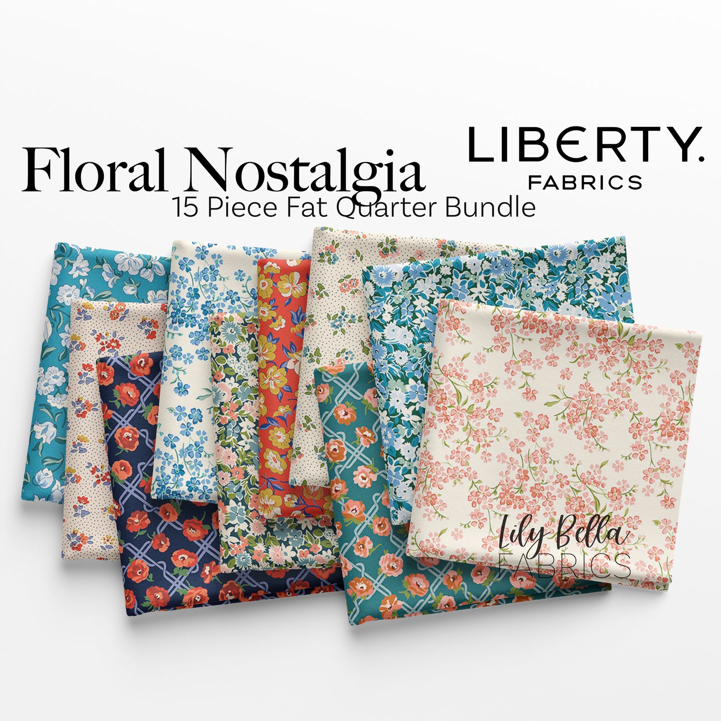 Floral Nostalgia Fat Quarter Bundle (15 pieces) by Liberty Fabrics for Riley Blake Designs (FQ-LFLONOS-15)