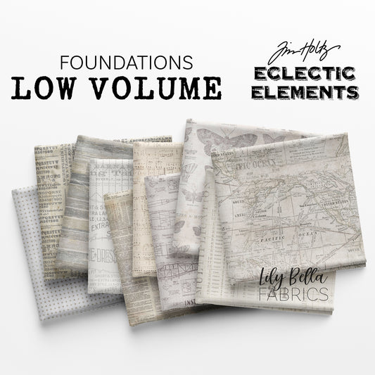 Foundations Low Volume Fat Quarter Bundle (14 pcs) by Tim Holtz Eclectic Elements for FreeSpirit