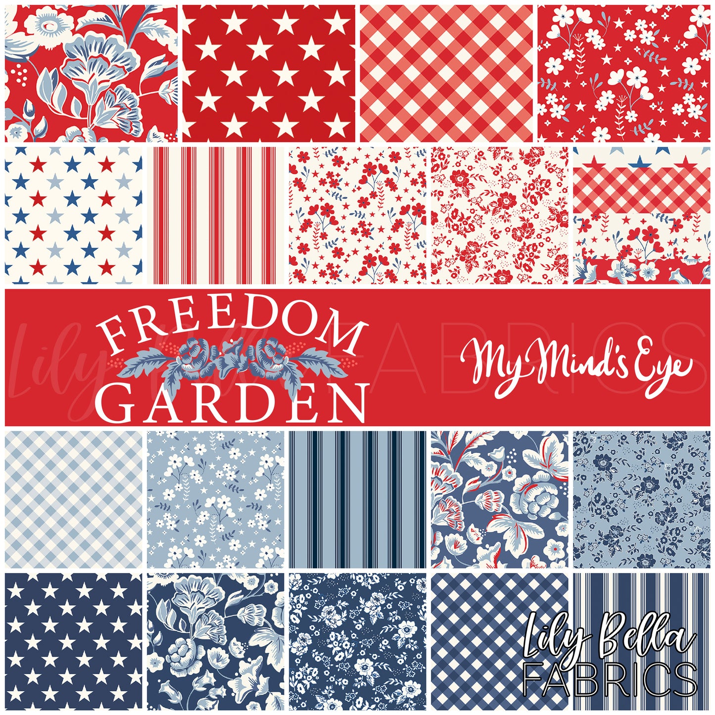 Freedom Garden Fat Quarter Bundle (19 pcs) by My Mind's Eye for Riley Blake