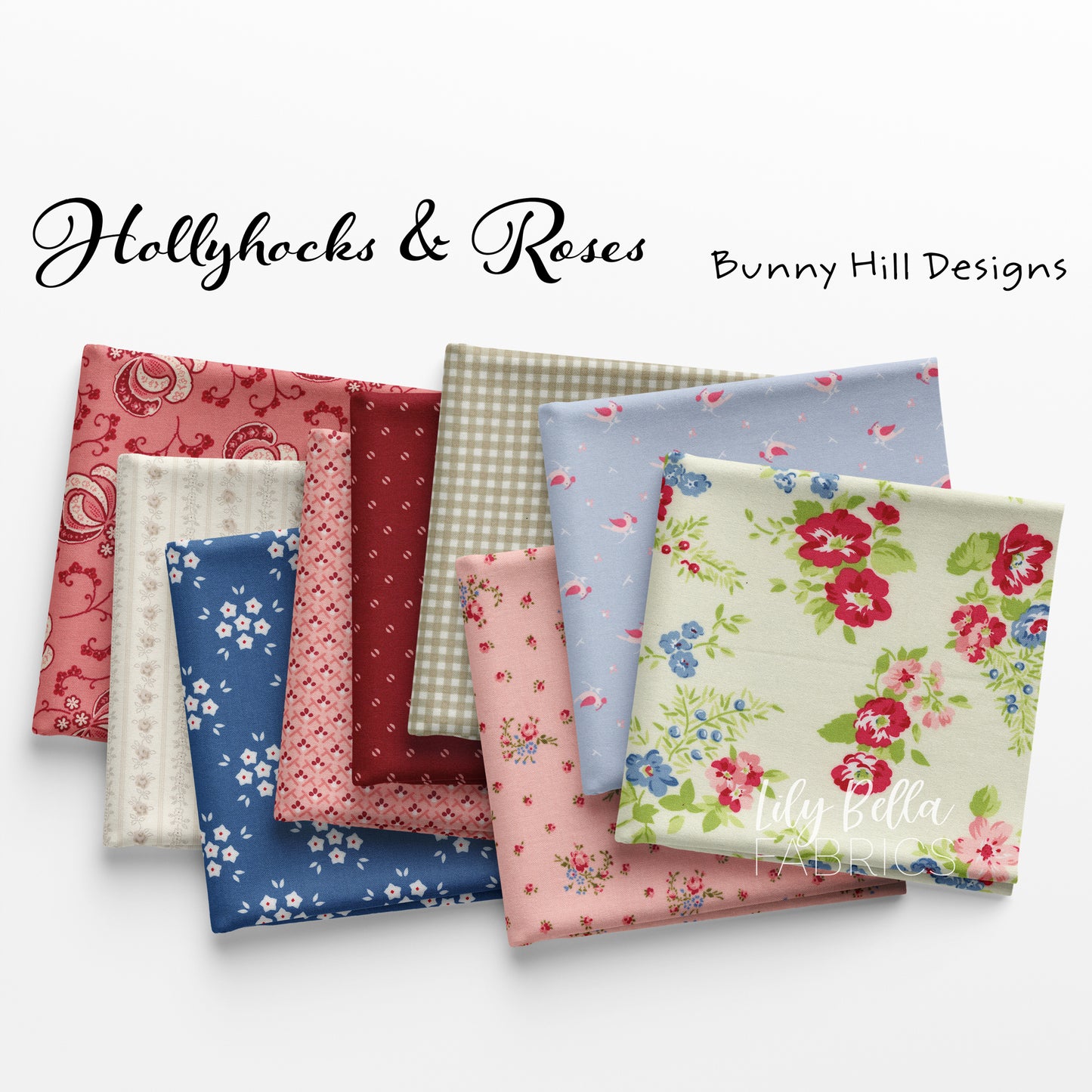 Hollyhocks and Roses Layer Cake (42 pcs) by Bunny Hill Designs for Moda