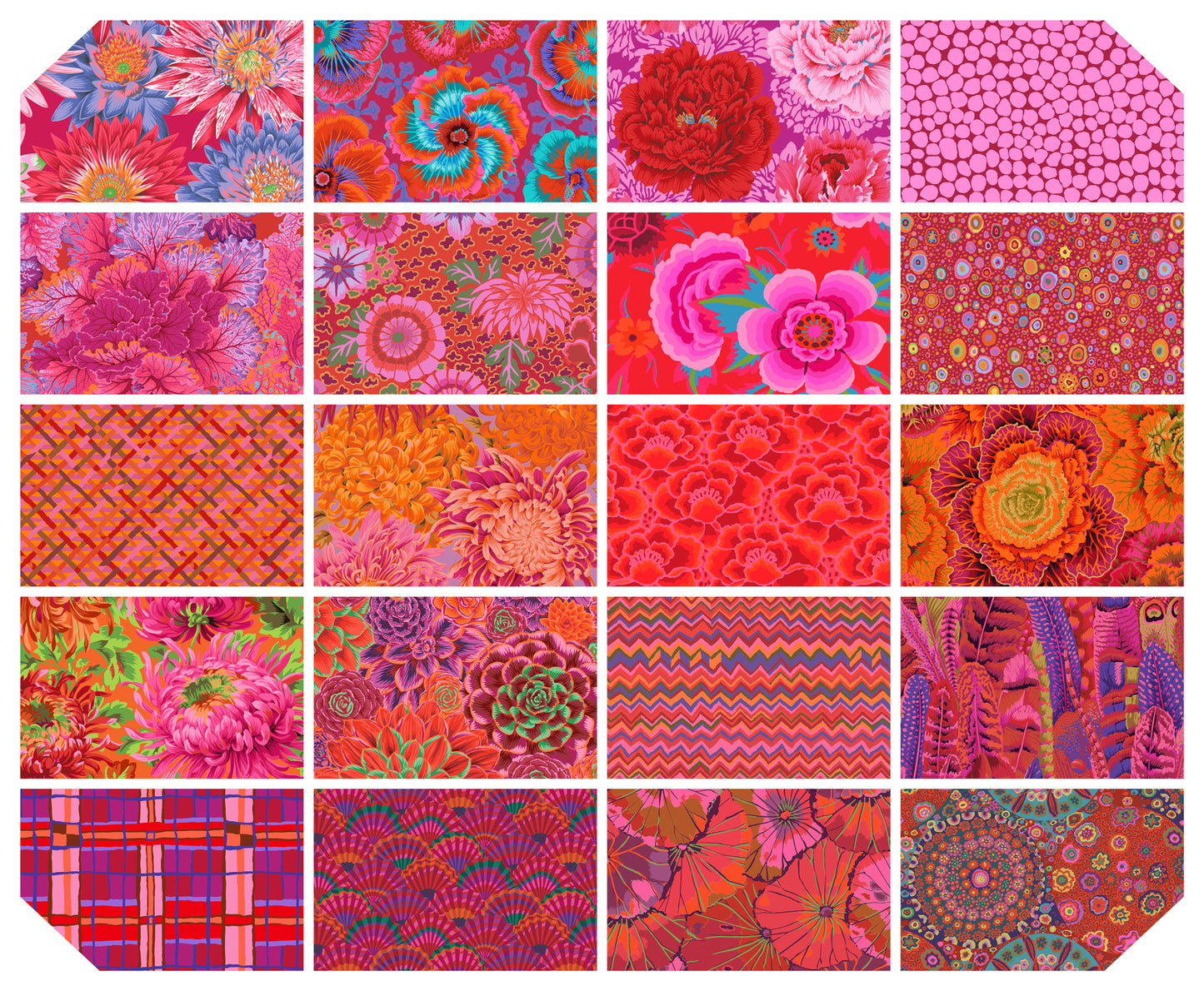 Classics Plus: Ruby 10 Inch Charm Pack (42 pcs) by Kaffe Fassett Collective for FreeSpirit