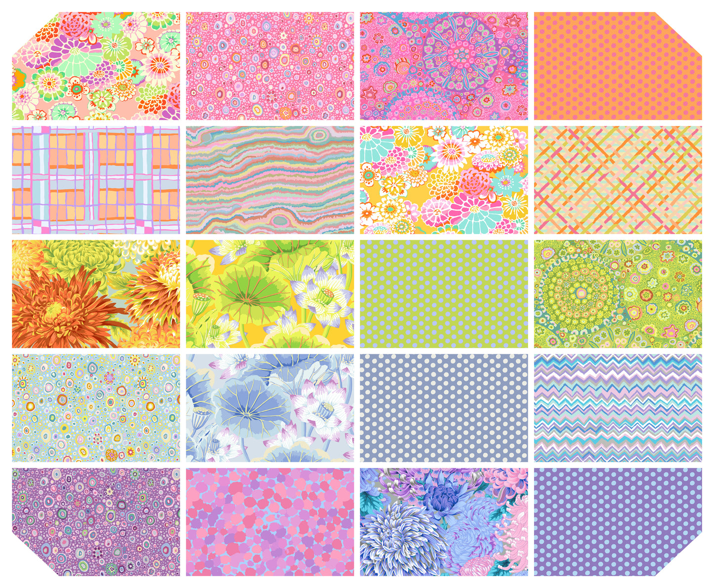 Classics Plus: Sorbet 10 Inch Charm Pack (42 pcs) by Kaffe Fassett Collective for FreeSpirit