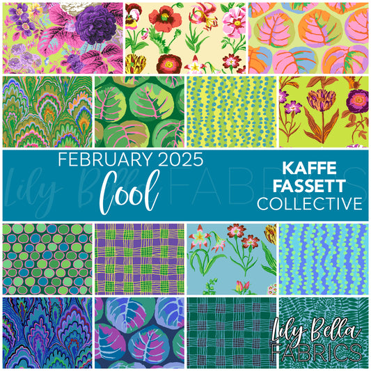 Cool - February 2025 10 Inch Charm Pack (42 pcs) by Kaffe Fassett Collective for FreeSpirit