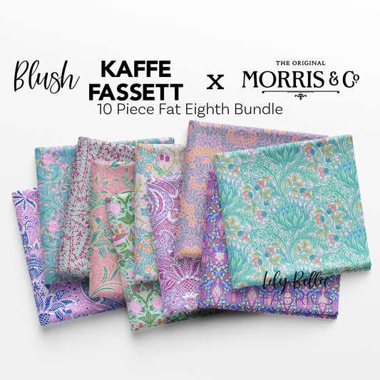 Blush - Kaffe Fassett x Morris & Co. Fat Eighth Bundle (10 pcs) for FreeSpirit