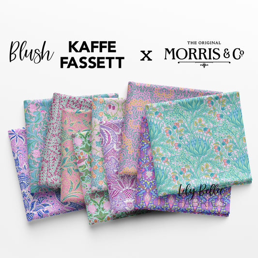 Blush - Kaffe Fassett x Morris & Co. Fat Quarter Bundle (10 pcs) for FreeSpirit