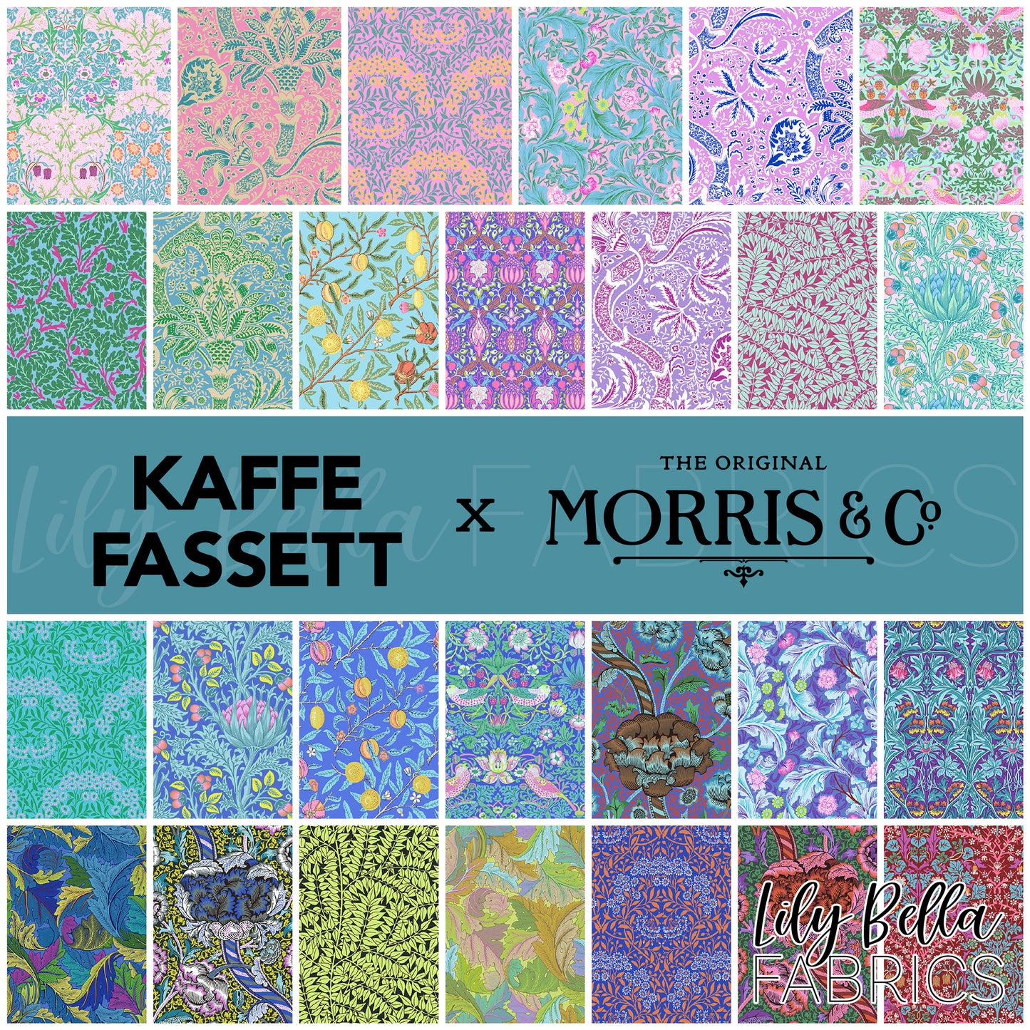 Kaffe Fassett x Morris & Co. Design Roll (40 pcs) for FreeSpirit