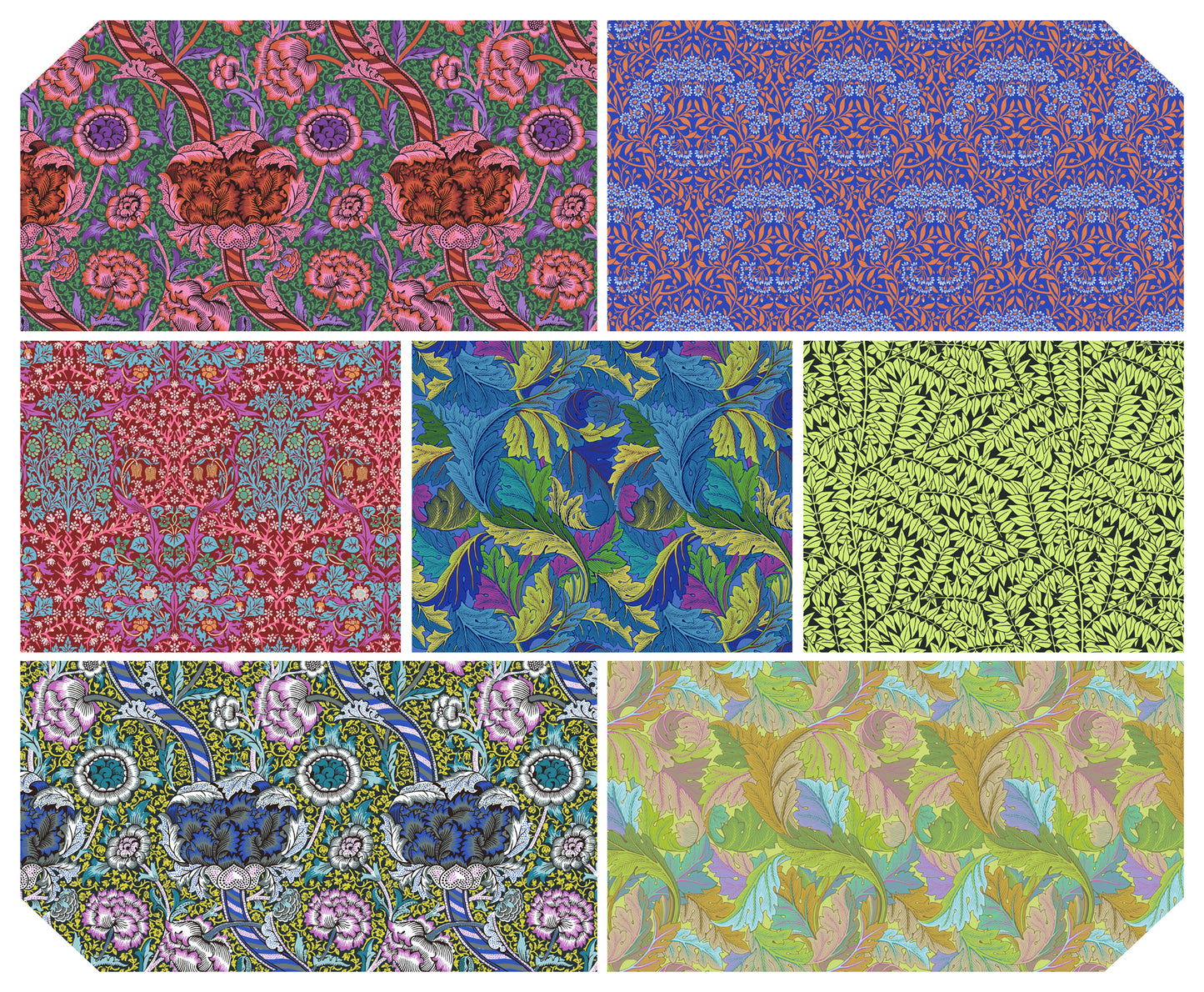 Bold - Kaffe Fassett x Morris & Co. Fat Quarter Bundle (7 pcs) for FreeSpirit