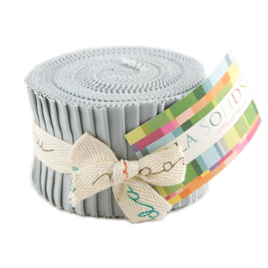 Zen Grey Bella Solids Junior Jelly Roll (20 pieces) by for Moda (9900JJR 185)
