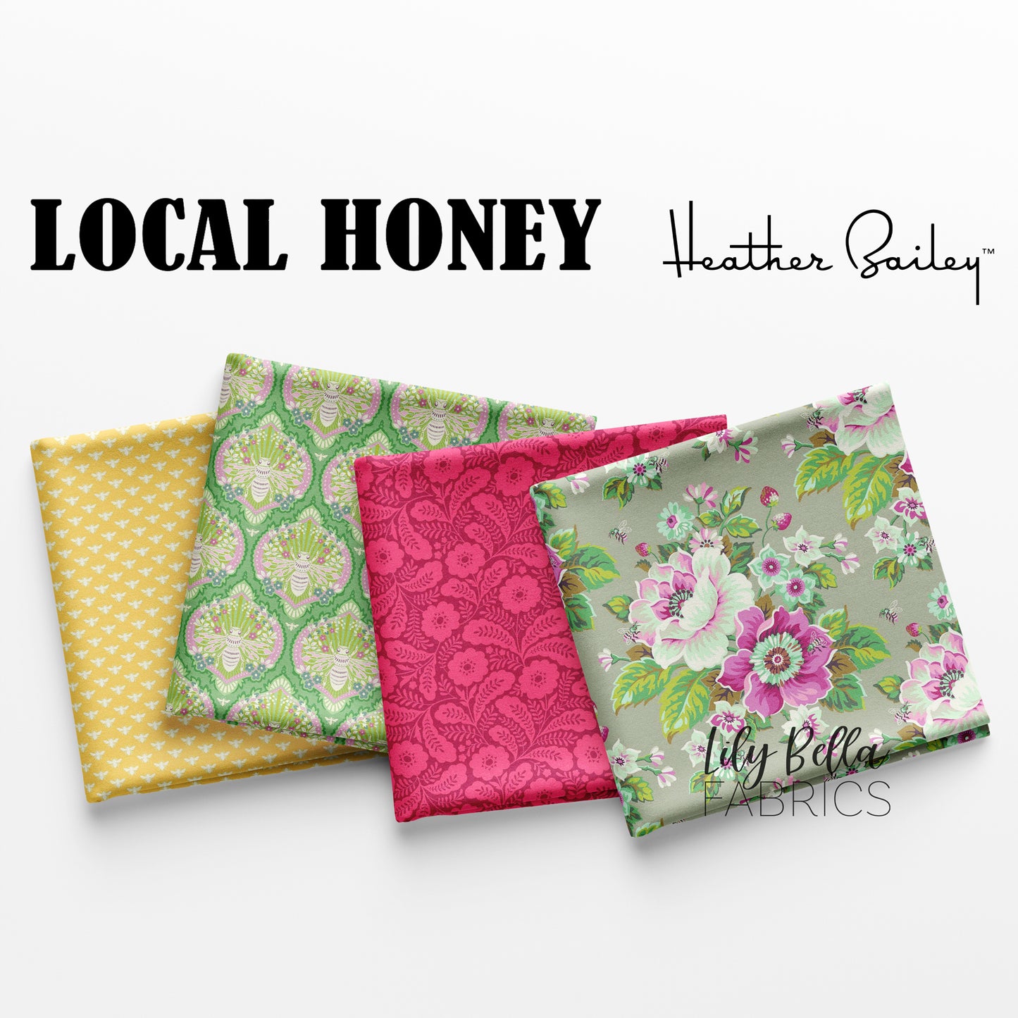 Local Honey Fat Eighth Bundle (4 pcs) by Heather Bailey for Figo Fabrics