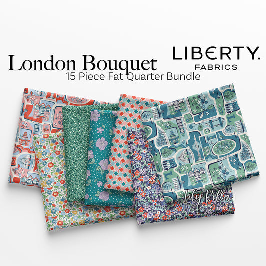 London Bouquet Fat Quarter Bundle (15 pcs) by Liberty Fabrics for Riley Blake