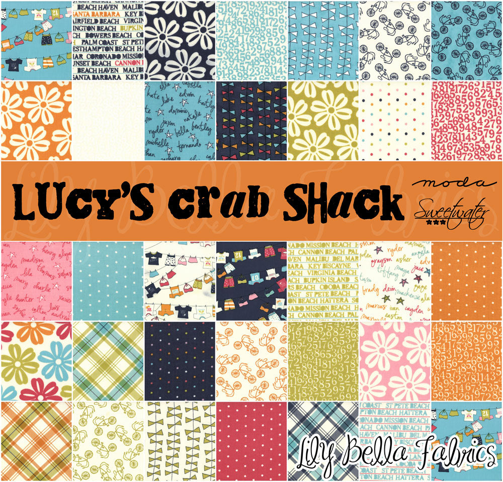 Cruiser in Cream Green - Fat Quarter - Lucy's Crab Shack by Sweetwater for Moda