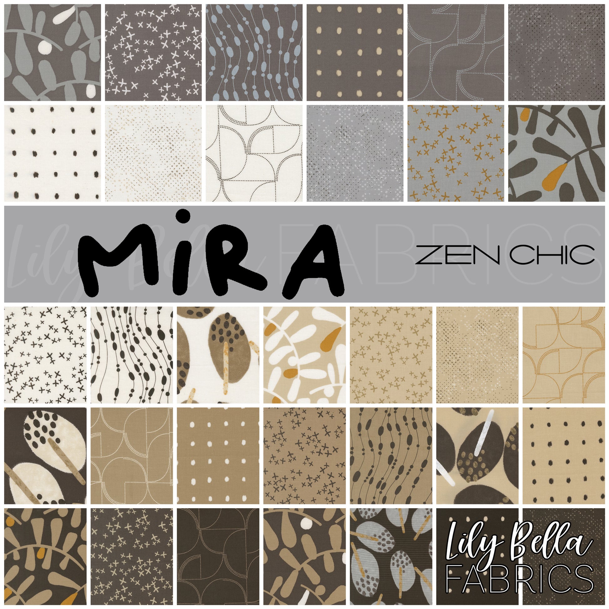 Mira Fabric Collection by Zen Chic for Moda at Lily Bella Fabrics