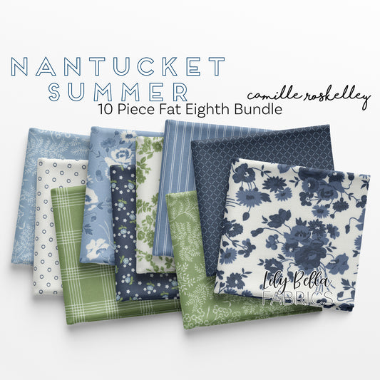 Nantucket Summer Fat Eighth Bundle #2 (10 pcs) by Camille Roskelley for Moda