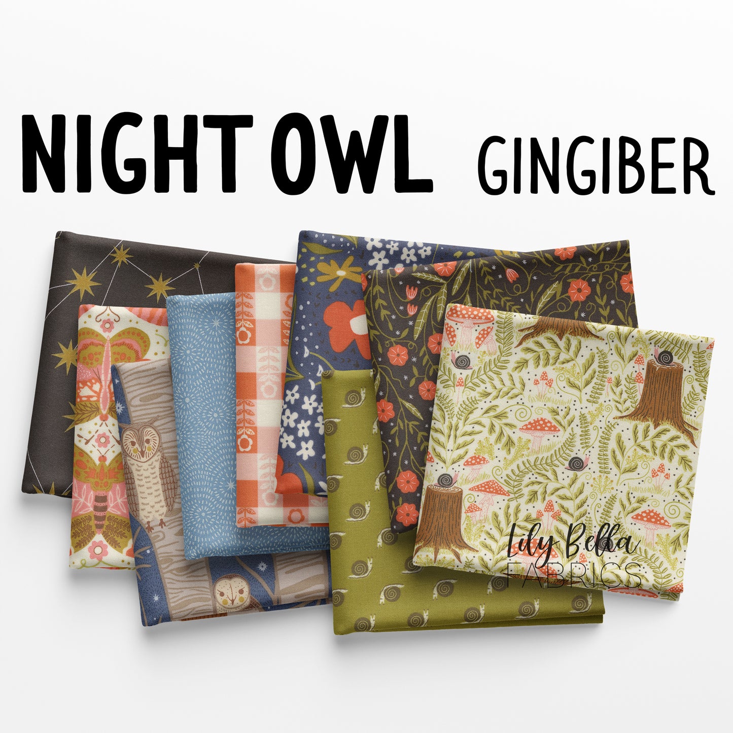 Night Owl Jelly Roll (40 pcs) by Gingiber for Moda