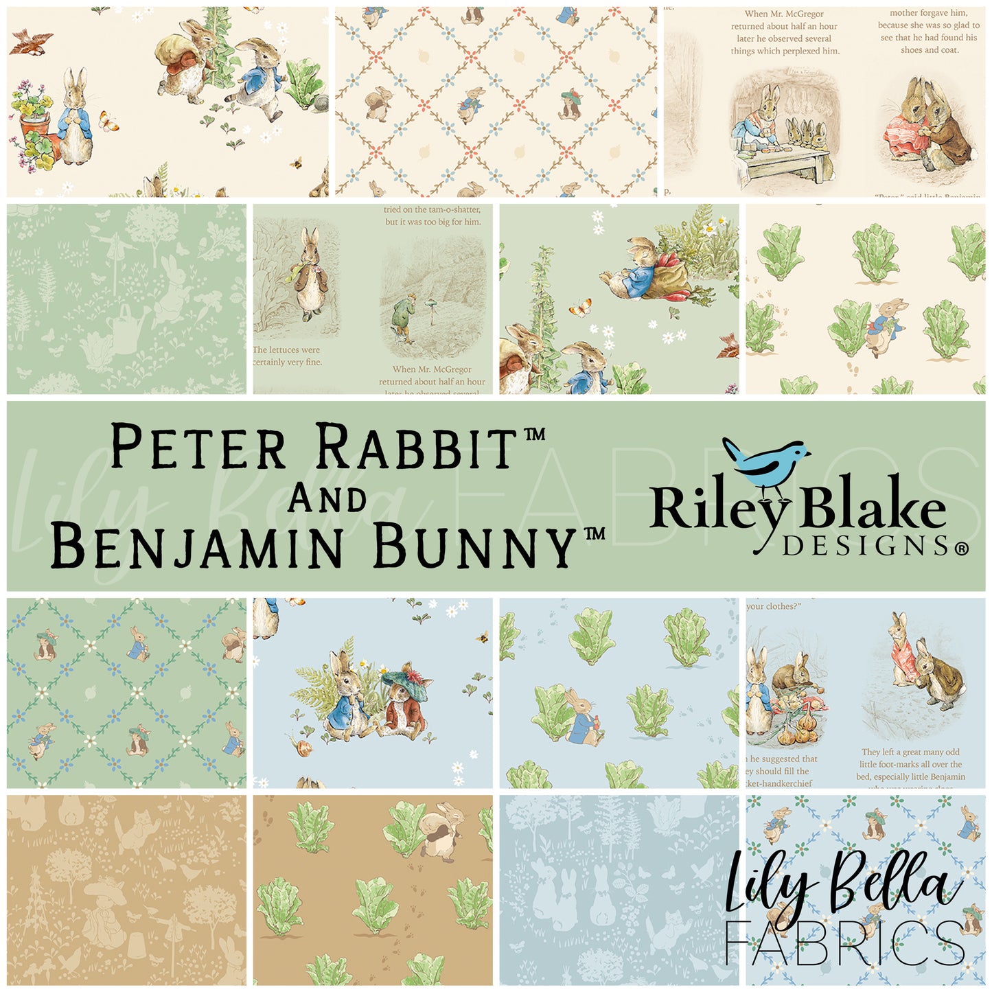 Peter Rabbit™ and Benjamin Bunny™ 10 Inch Stacker (42 pcs) by Riley Blake Designs