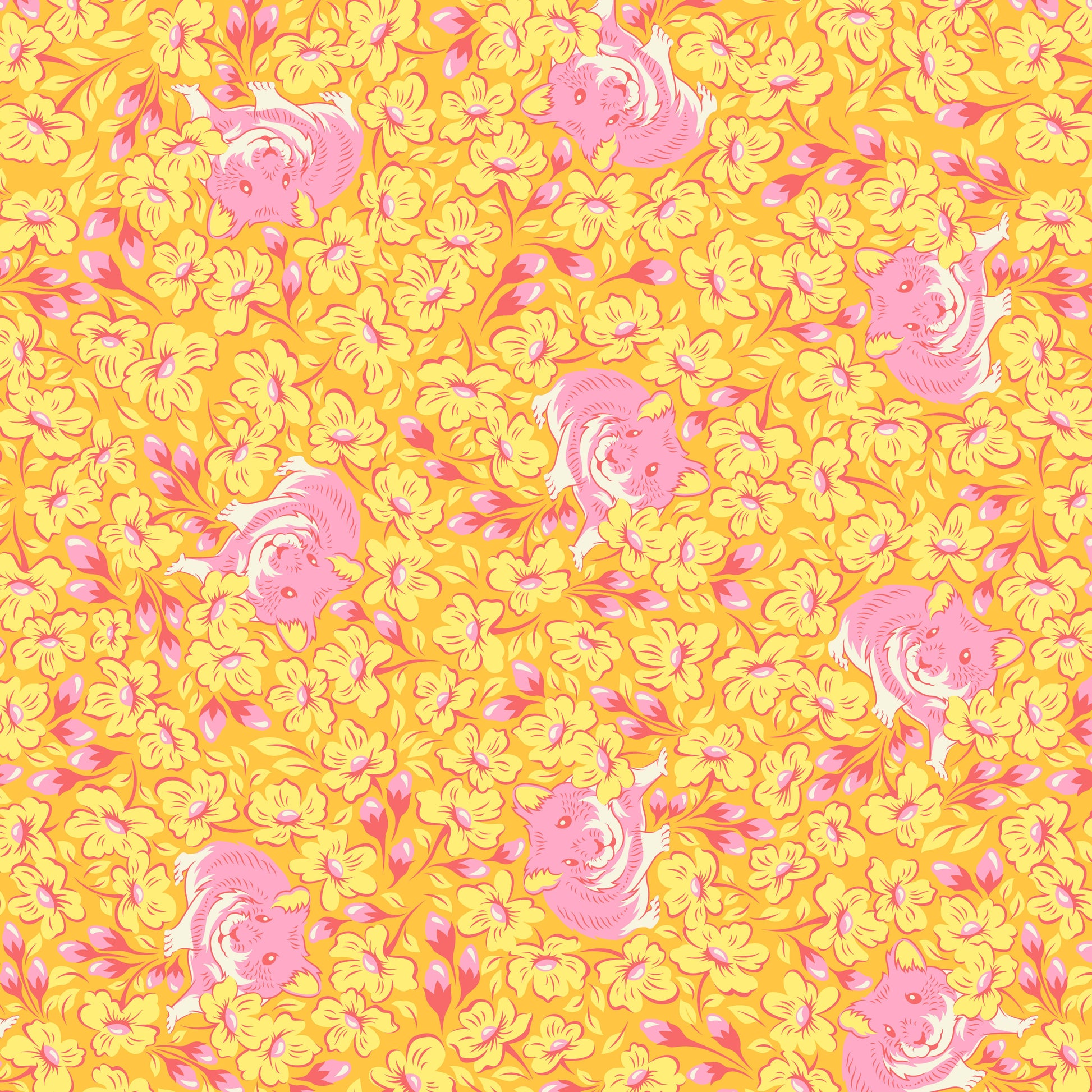 Chubby Cheeks in Buttercup - 1/2 yard - Besties by Tula Pink for FreeSpirit (PWTP218.BUTTERCUP)