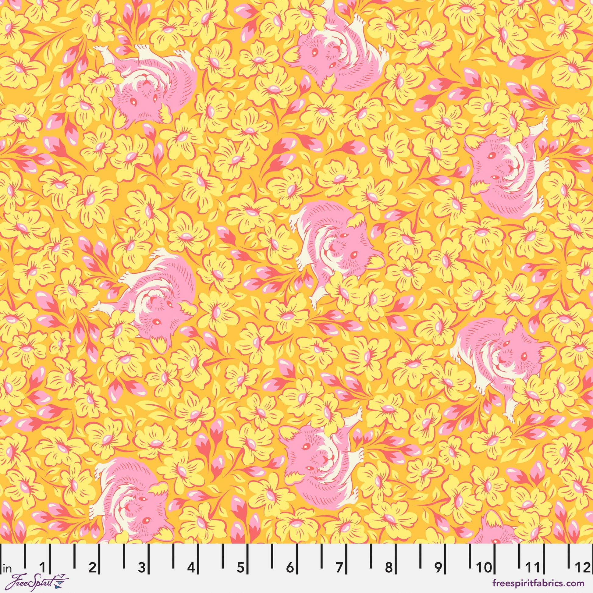 Chubby Cheeks in Buttercup - 1/2 yard - Besties by Tula Pink for FreeSpirit (PWTP218.BUTTERCUP)