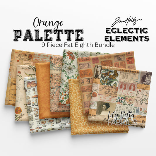 Eclectic Elements Palette: Orange Fat Eighth Bundle #2 (9 pieces) by Tim Holtz for FreeSpirit (TH.PALETTE.ORANGE.9FEB)
