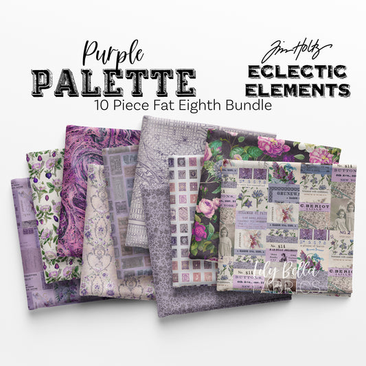 Eclectic Elements Palette: Purple Fat Eighth Bundle (10 pcs) by Tim Holtz for FreeSpirit