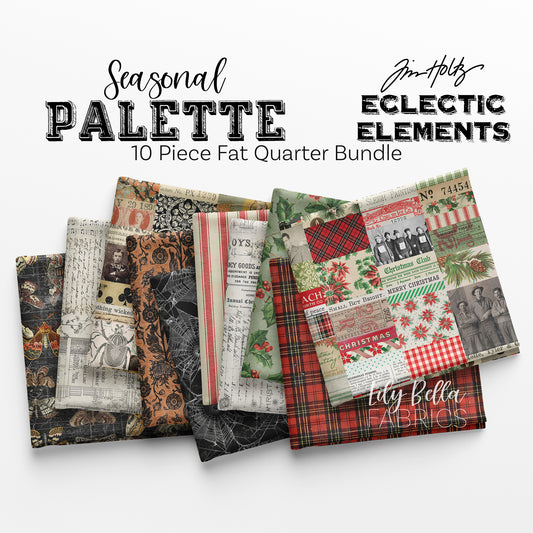 Eclectic Elements Palette: Seasonal Fat Quarter Bundle (10 pcs) by Tim Holtz for FreeSpirit