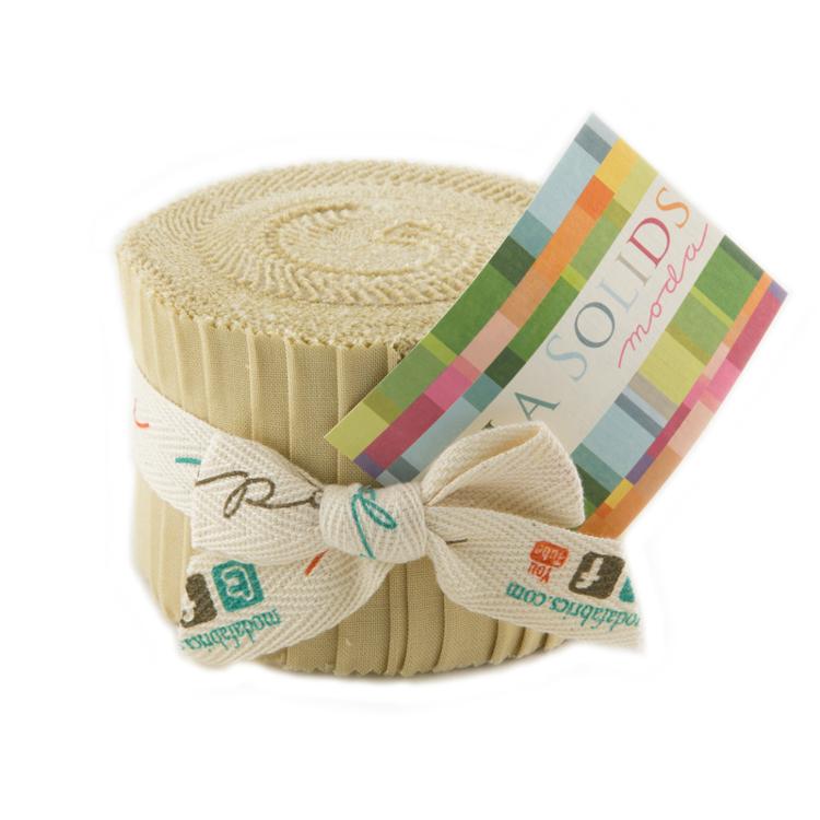 Parchment Bella Solids Junior Jelly Roll (20 pieces) by Moda (9900JJR 39)