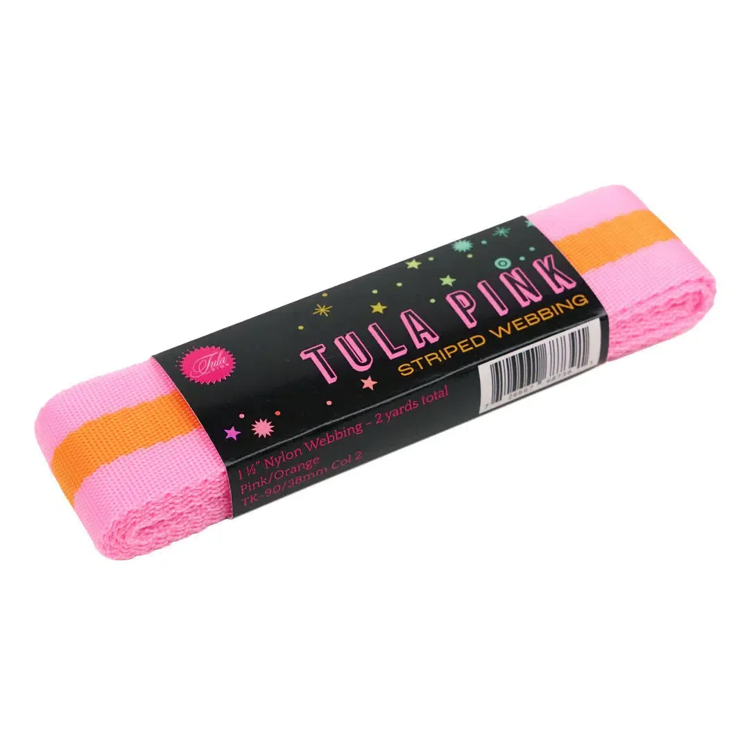 Pink Orange Nylon Webbing by Tula Pink for Renaissance Ribbons (TK9038 02 2YD)