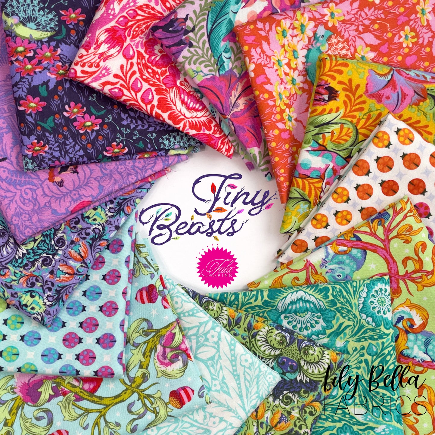 Tiny Beasts - Fat Quarter Bundle (14 pcs) by Tula Pink for FreeSpirit