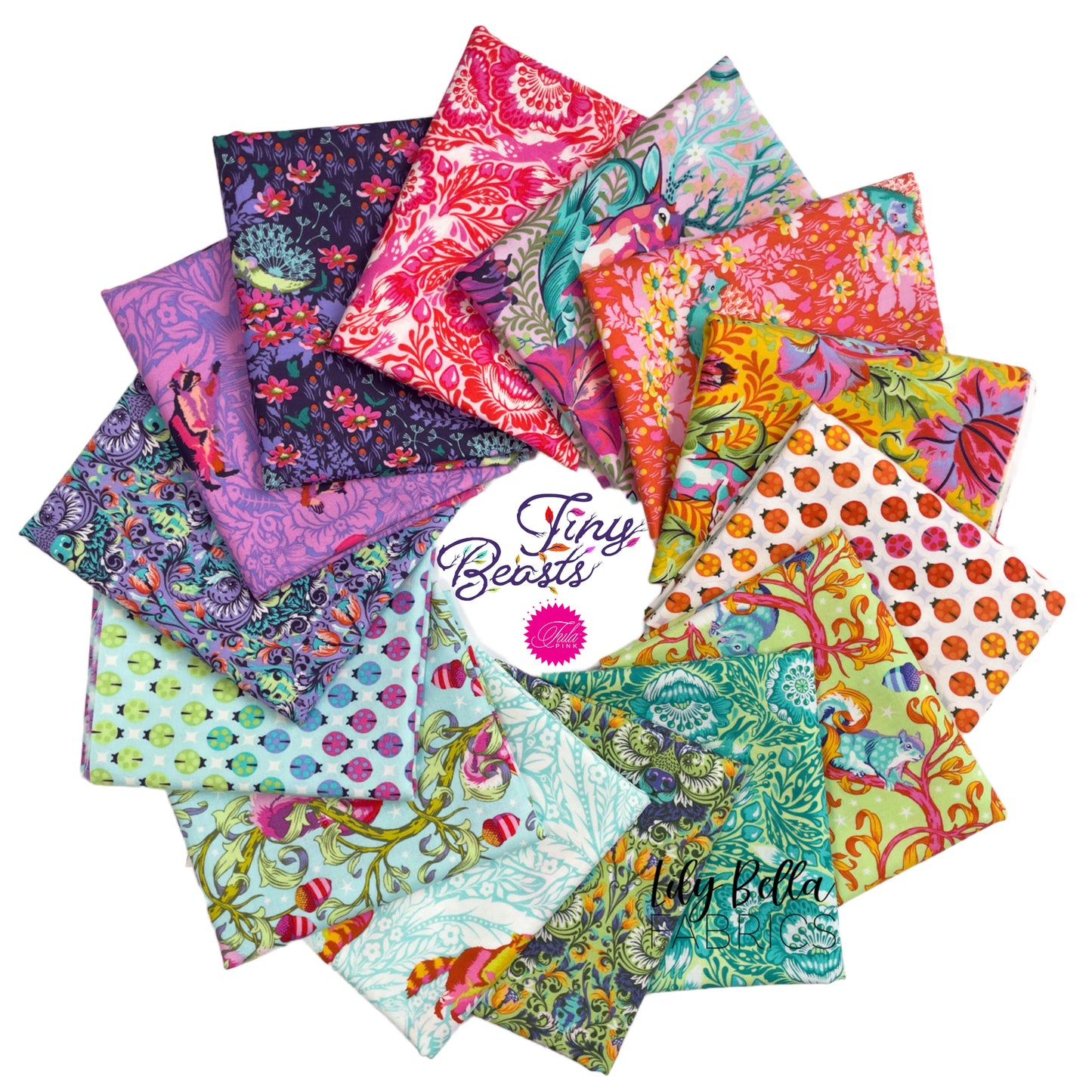 Tiny Beasts - Fat Quarter Bundle (14 pcs) by Tula Pink for FreeSpirit