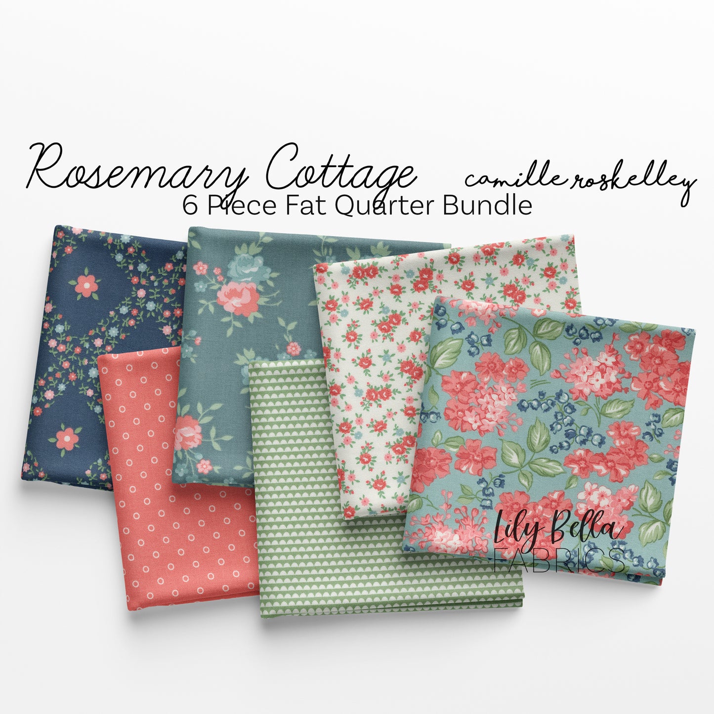 Rosemary Cottage Fat Quarter Bundle (6 pcs) by Camille Roskelley for Moda