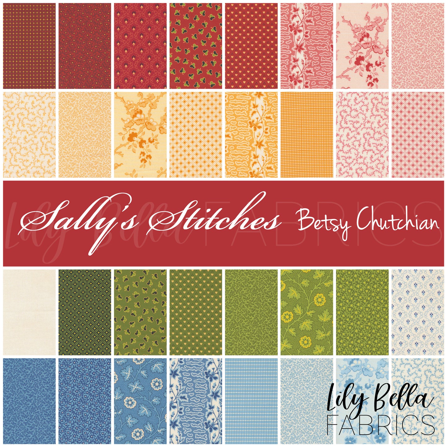 Sally's Stitches Layer Cake (42 pcs) by Betsy Chutchian for Moda