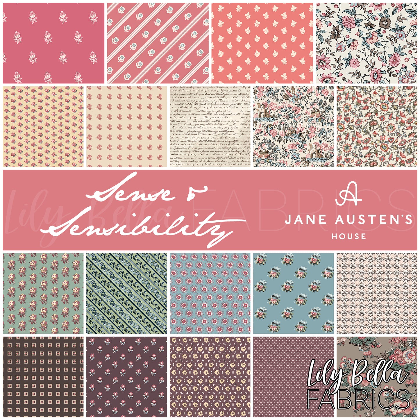 Sense and Sensibility 10 Inch Stacker (42 pcs) by Jane Austen's House for Riley Blake