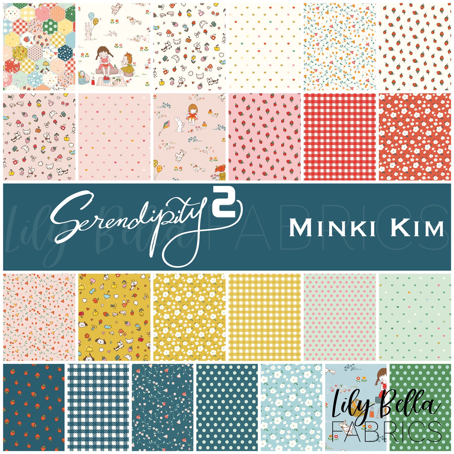 Serendipity 2 Fat Quarter Bundle (25 pcs) by Minki Kim for Riley Blake Designs